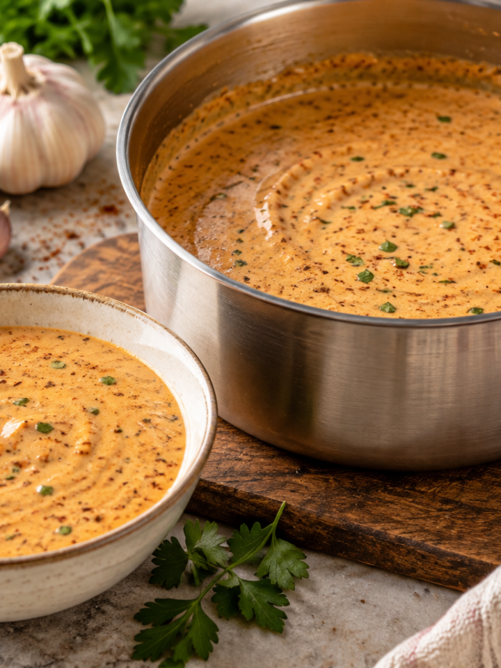 Silky creamy Cajun sauce with paprika, garlic and herb accents